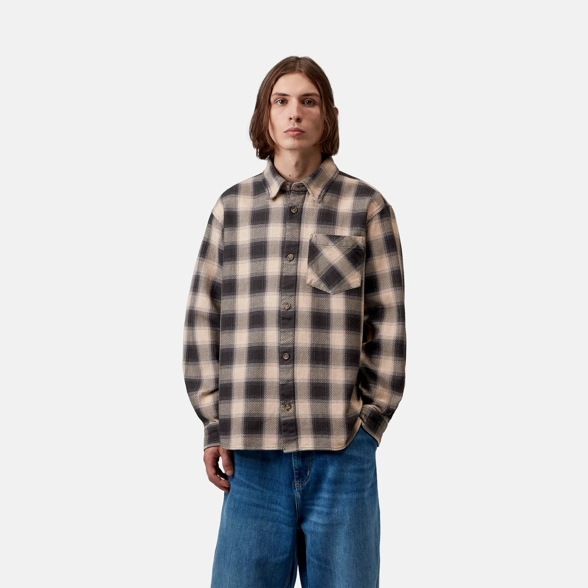 L/S Dayne Shirt | Dayne Check, Shady Purple