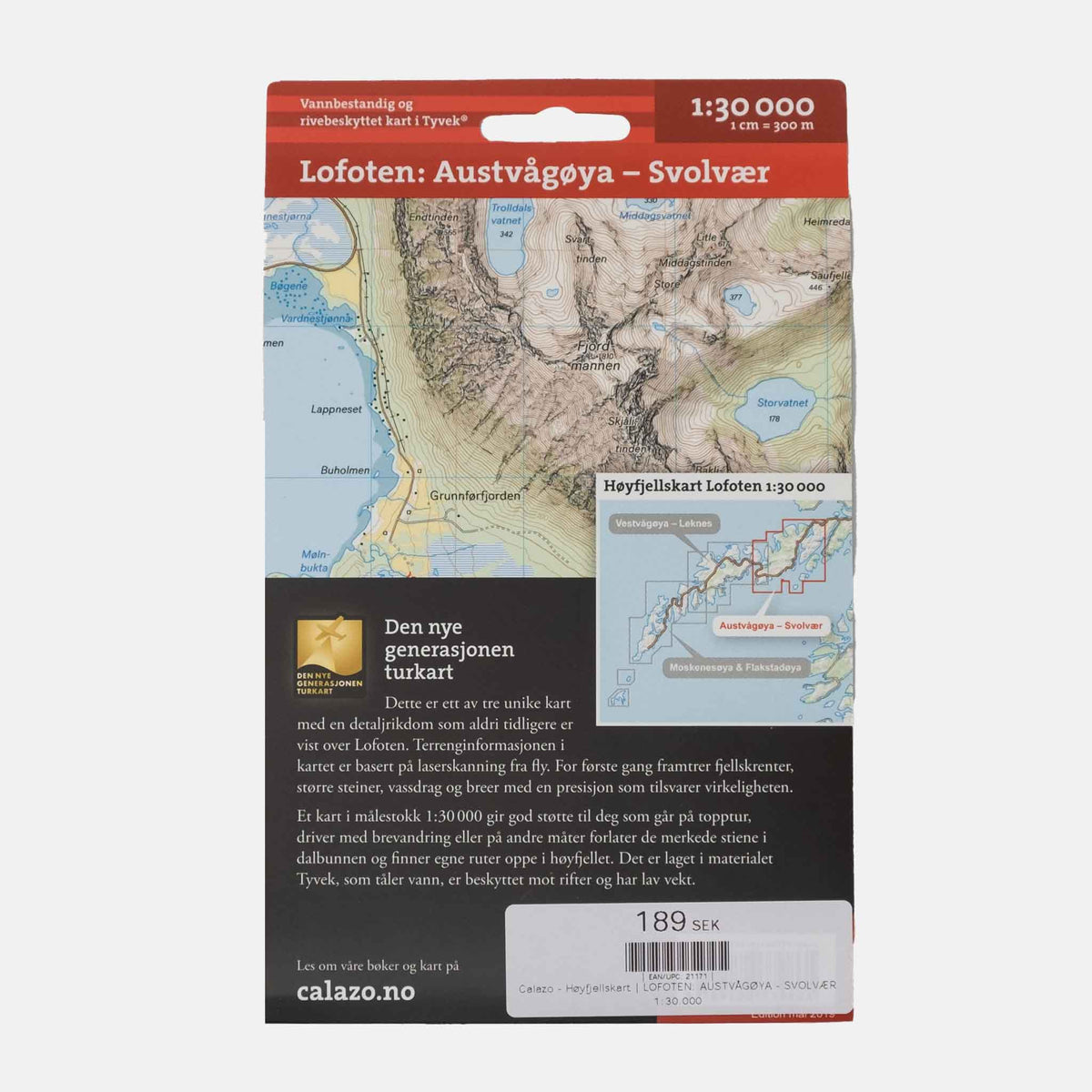 Høyfjell map | LOFOTEN: AUSTVÅGØYA – SVOLVÆR