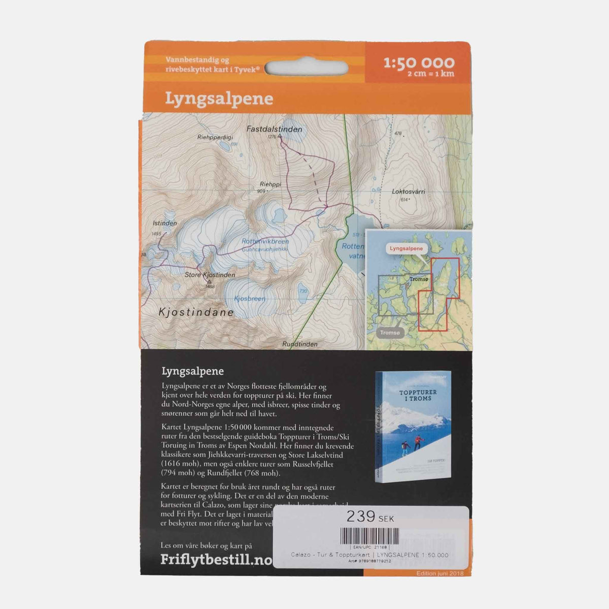 Tur & Toppturkarta | LYNGSALPENE 1:50.000