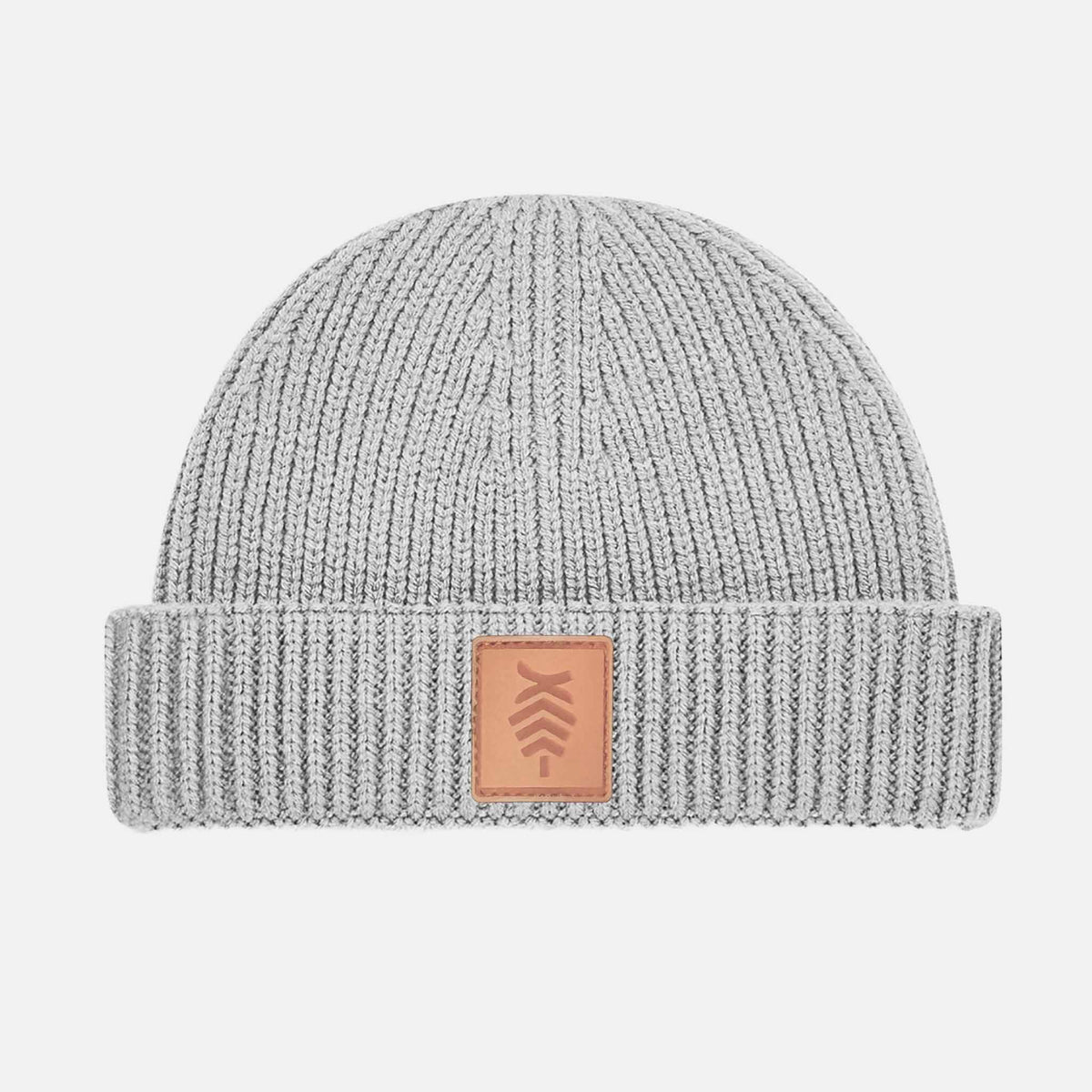 Harbour Beanie Leather Patch | Light Grey
