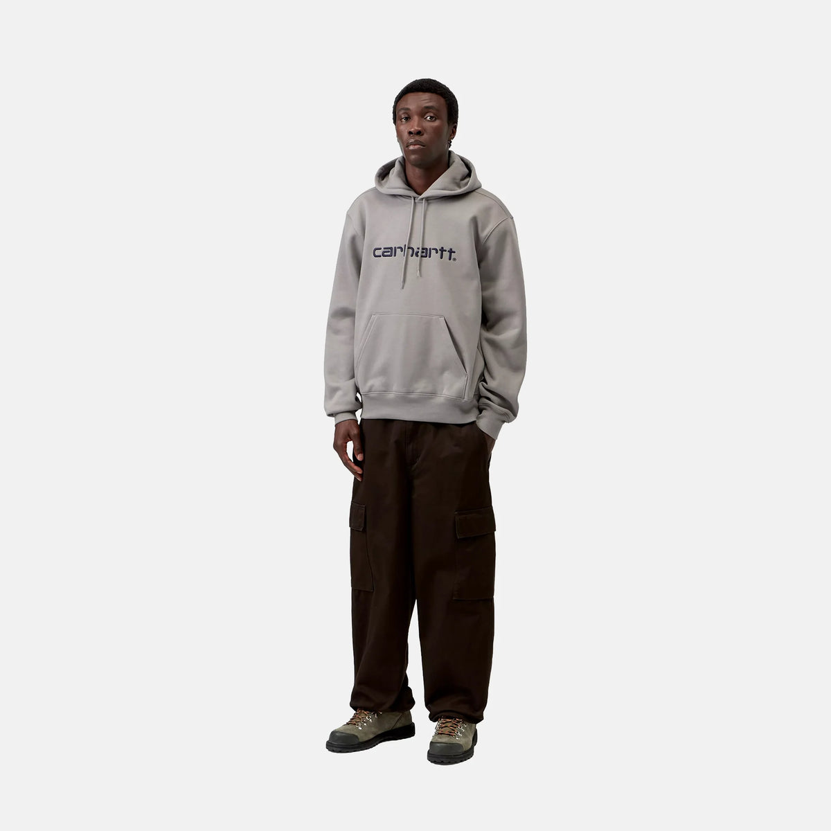 Hooded Carhartt Sweat | Shady Grey / Dark Navy