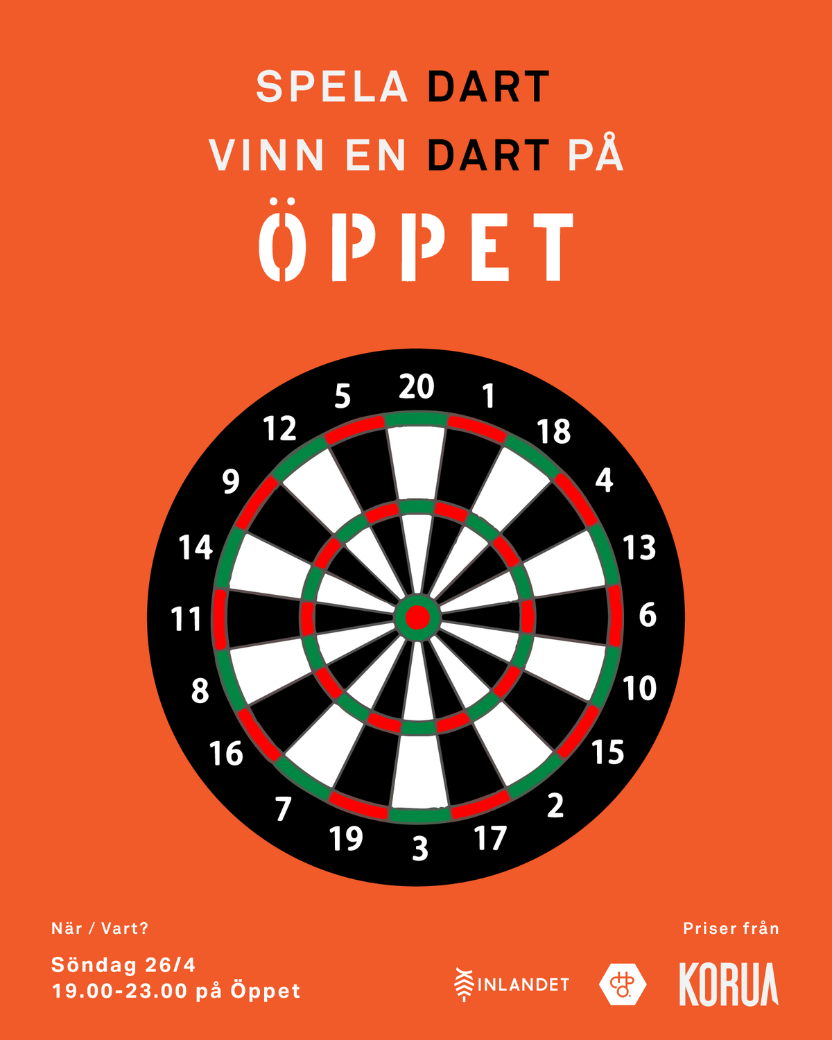 Dart avslutning hos ÖPPET 26 april