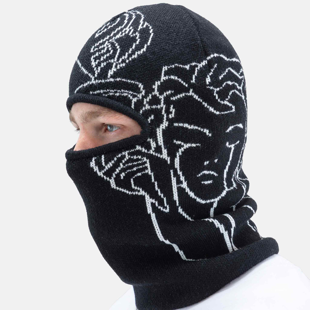 Jacquard Knit Balaclava | Black