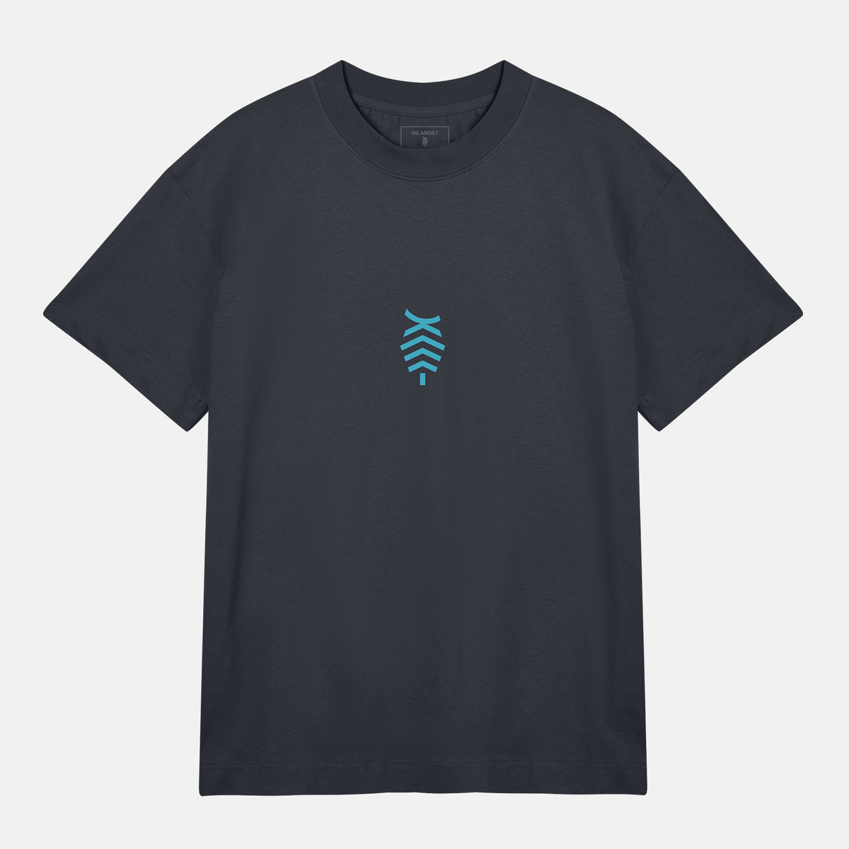 Blå Logo Boxy Tee | Svartgrå