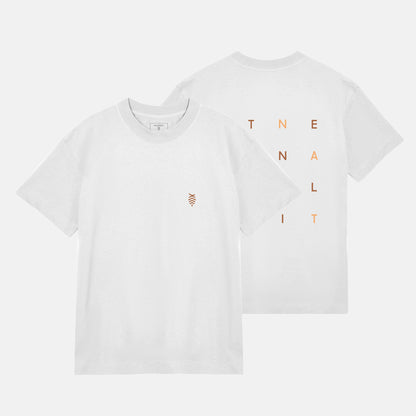 Brun Logo Mönster Bak Boxy Tee | Vit