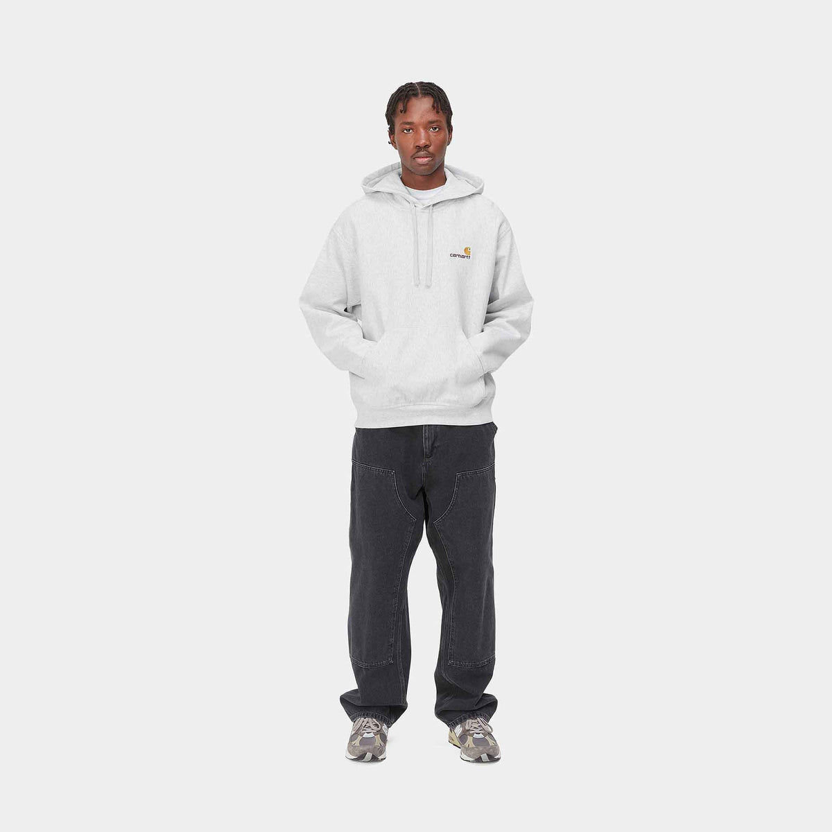 Hooded American Script Sweat | Ash Heather