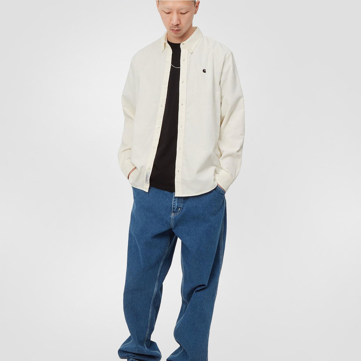 L/S Madison Fine Cord Shirt | Wax / Black
