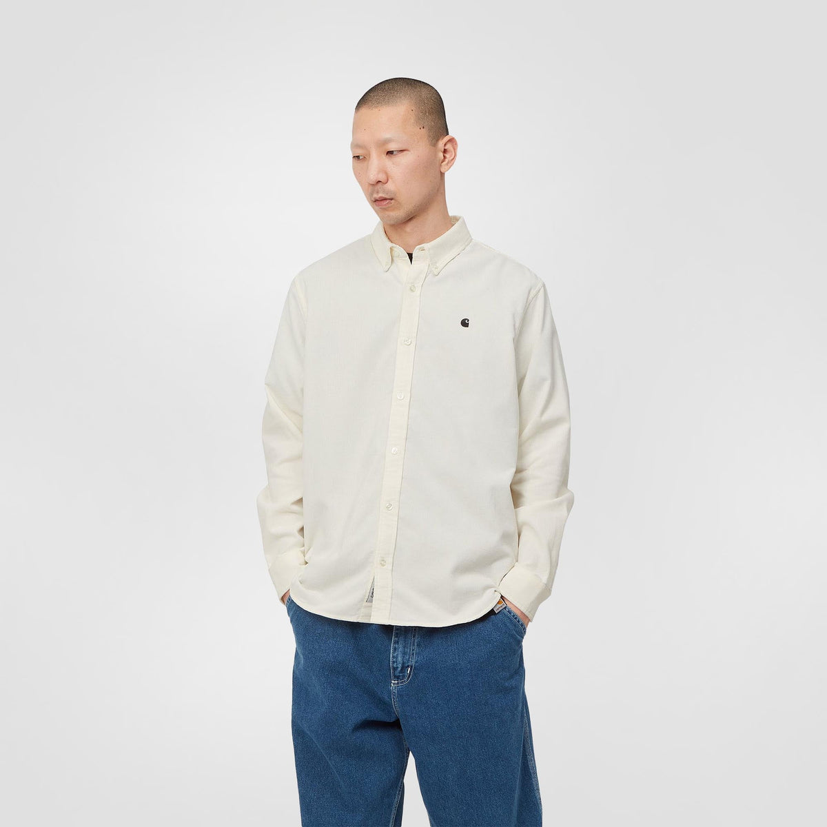 L/S Madison Fine Cord Shirt | Wax / Black