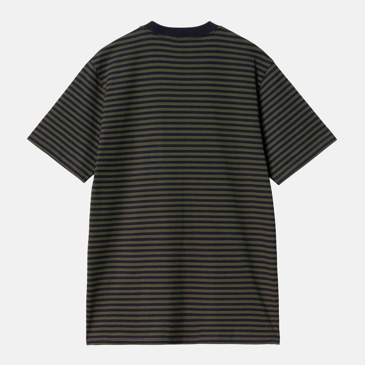 S/S Verner Pocket T-Shirt | Verner Stripe, Dark Navy / Office Green