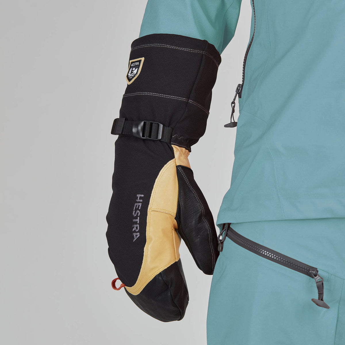Army Leather Expedition Mitt | Svart / Ljusbrun
