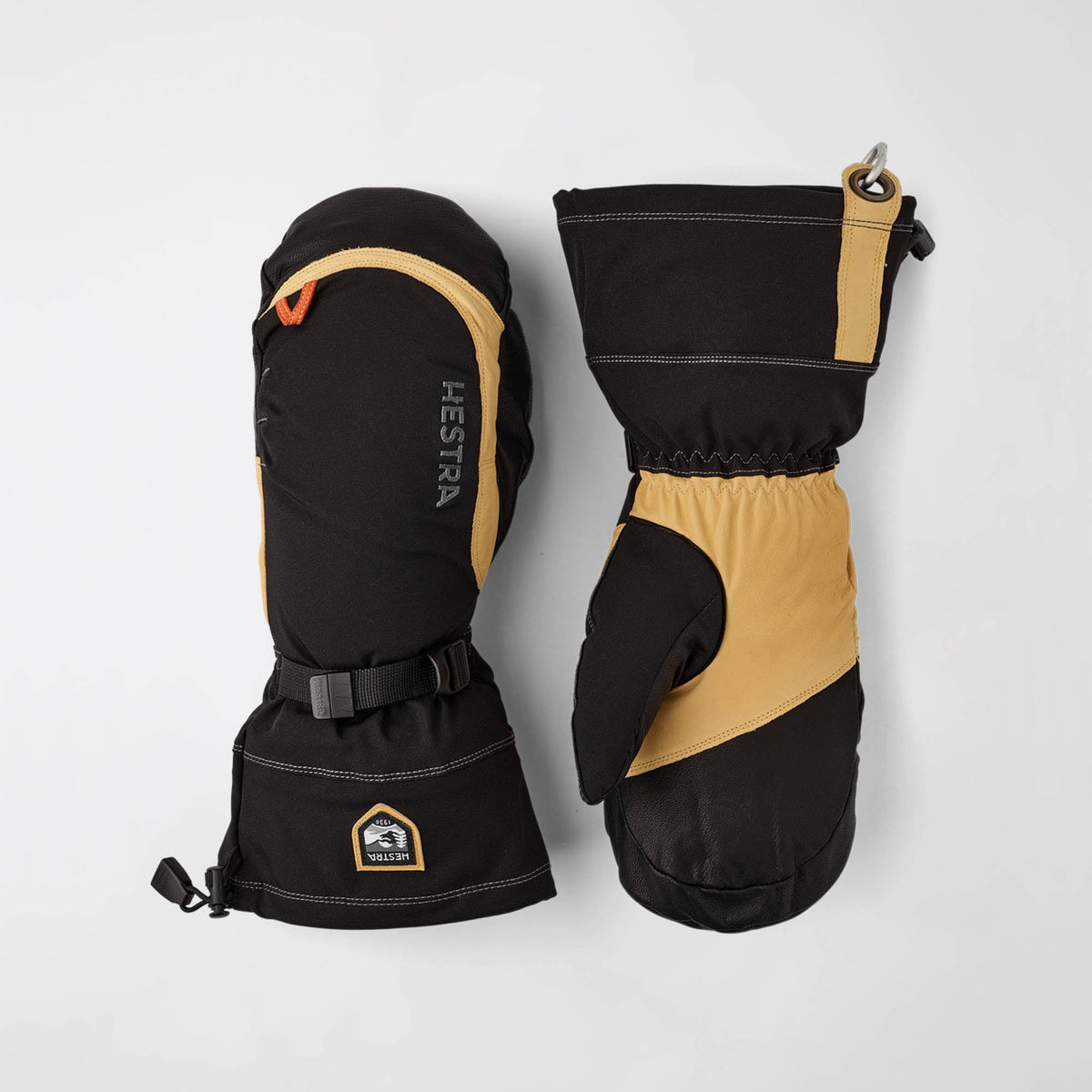 Army Leather Expedition Mitt | Svart / Ljusbrun