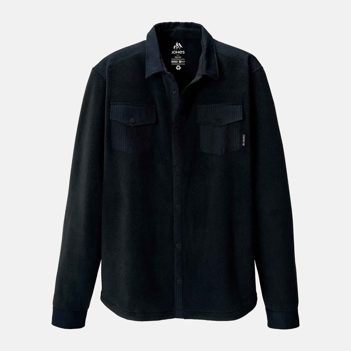 December Recycled Fleece Shirt | Stealth Black