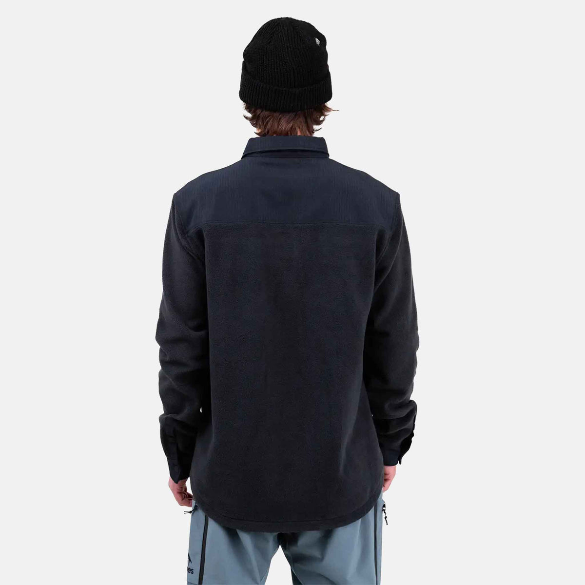 December Recycled Fleece Shirt | Stealth Black