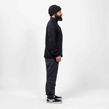 Flagship Recycled Grid 1/2 Zip | Stealth Black