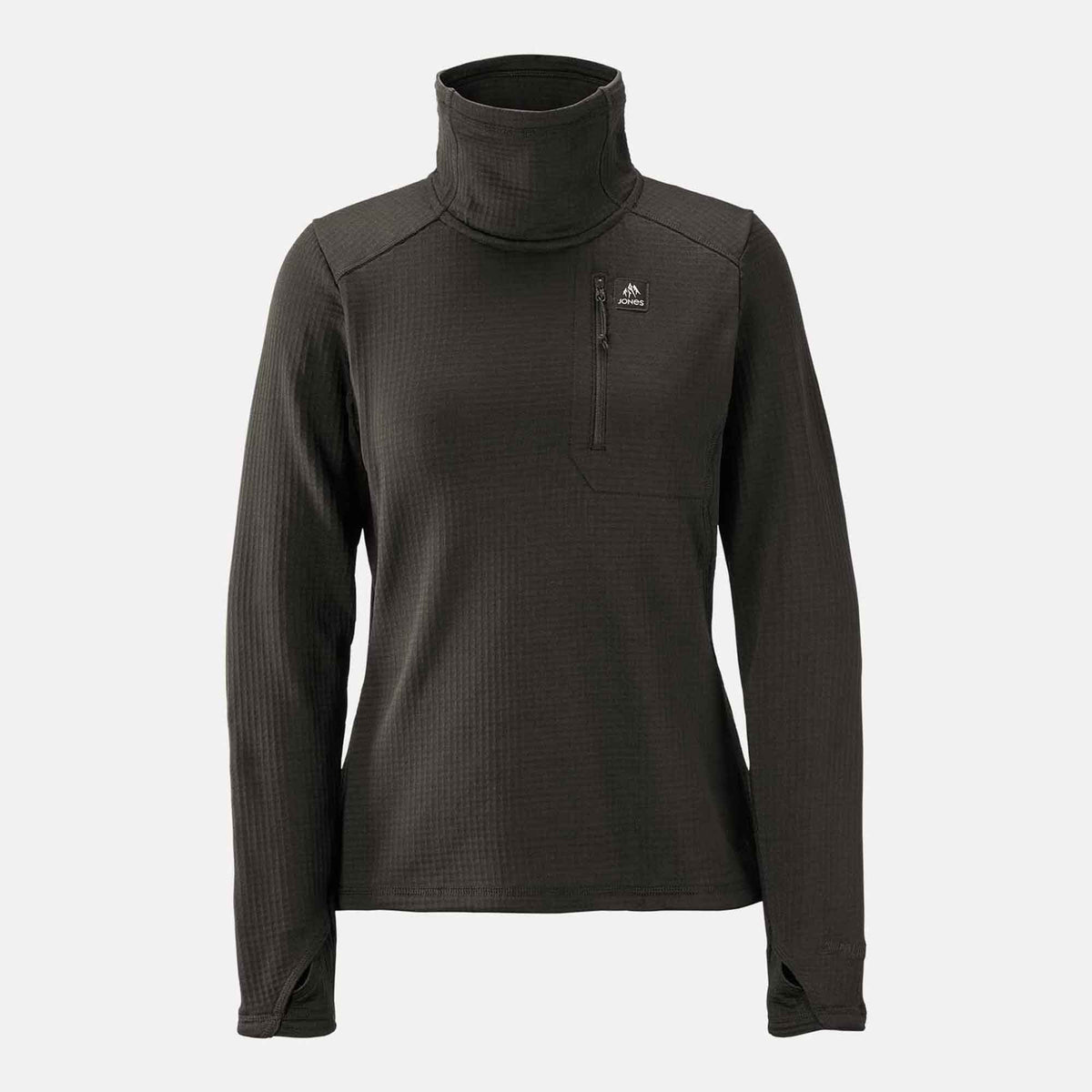 Wms Flagship Recycled Grid Fleece Pullover | Stealth Black