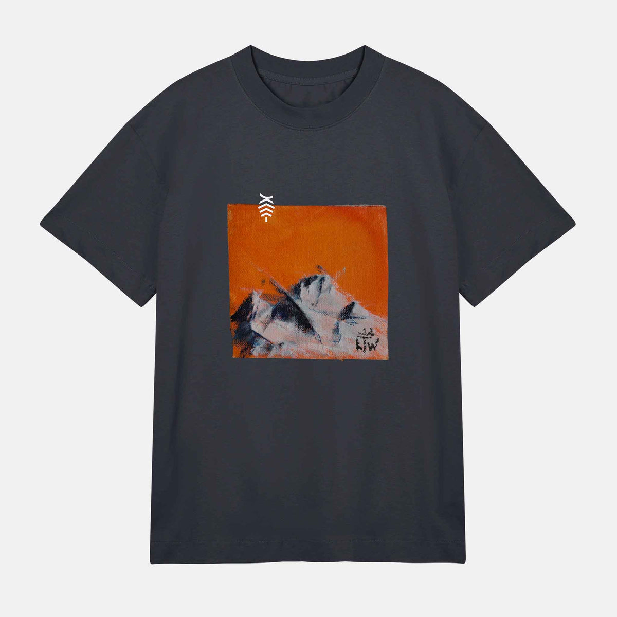 JW Röda Berg Boxy Tee | Svartgrå
