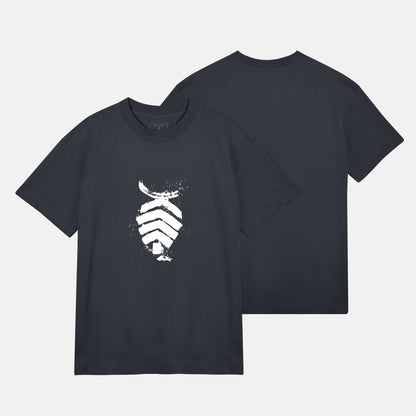 JW Vit Målad Logo Boxy Tee | Svartgrå