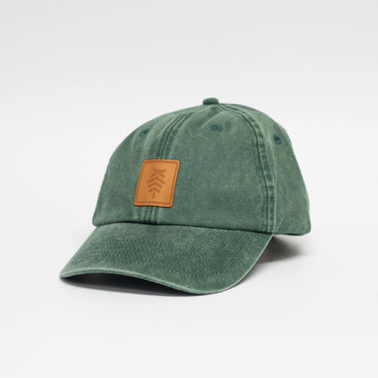 Low profile Vintage Cap | Bottle Green / Leather