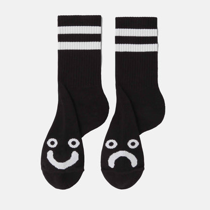 Rib Socks | Happy Sad | Black