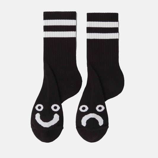 Rib Socks | Happy Sad | Black