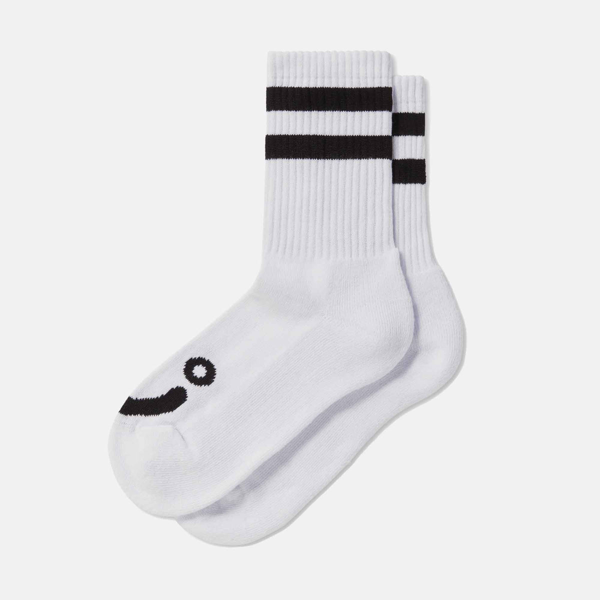 Rib Socks | Happy Sad | White