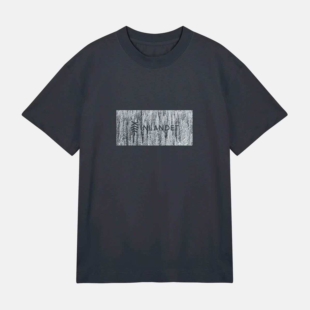 Snöiga träd Boxy Tee | Svart