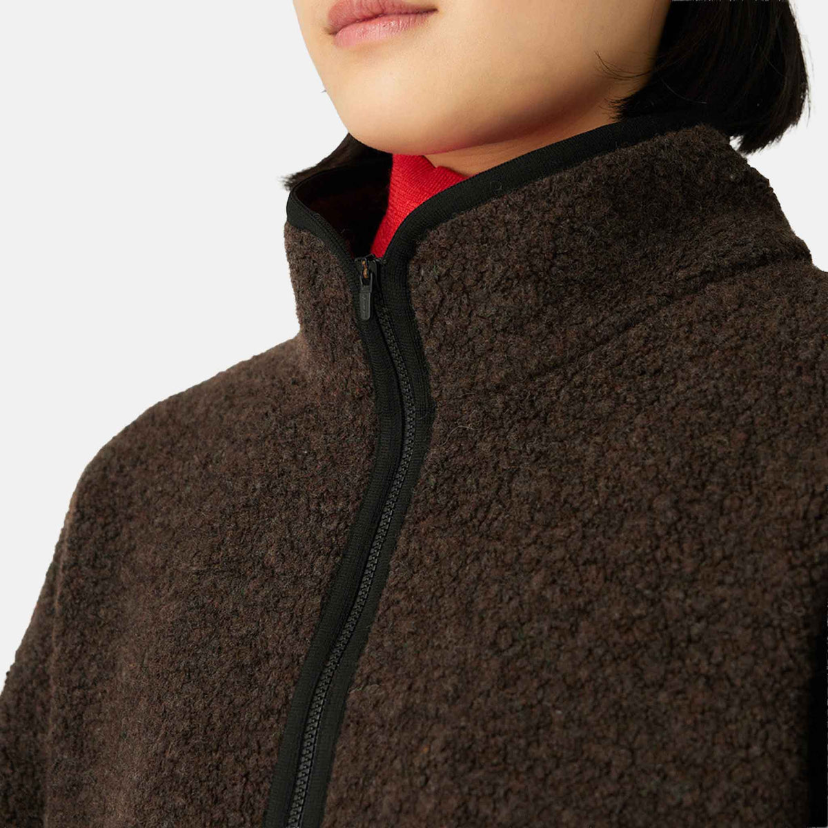 Recycled Wool Boa Pullover | Dark Brown