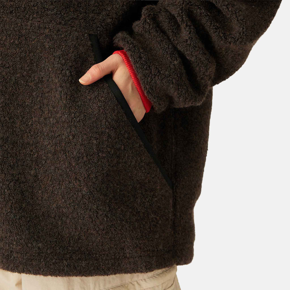 Recycled Wool Boa Pullover | Dark Brown