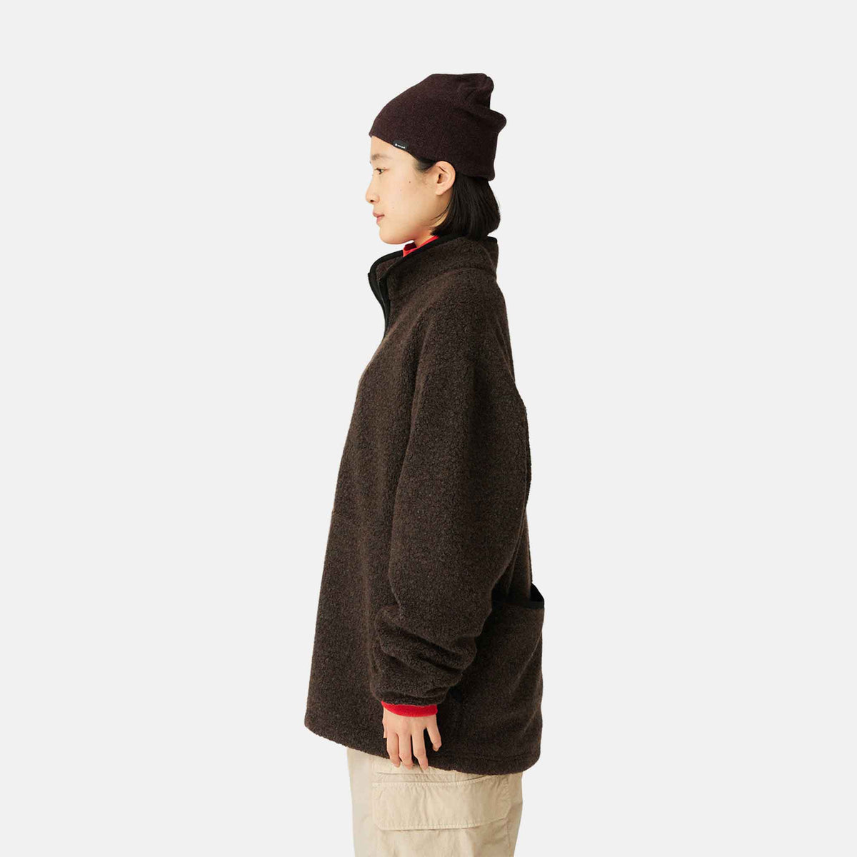 Recycled Wool Boa Pullover | Dark Brown