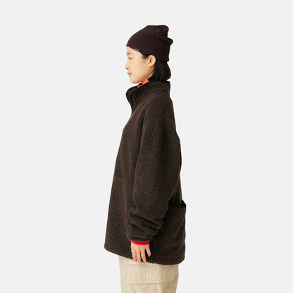Recycled Wool Boa Pullover | Dark Brown