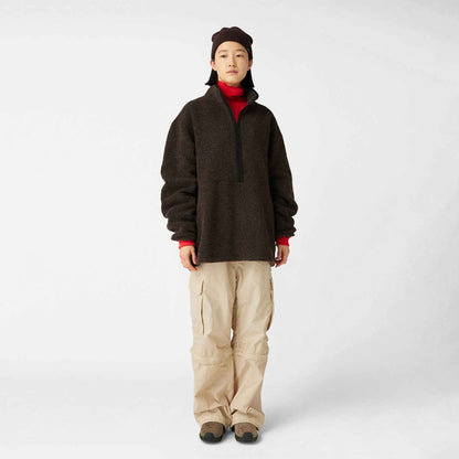 Recycled Wool Boa Pullover | Dark Brown