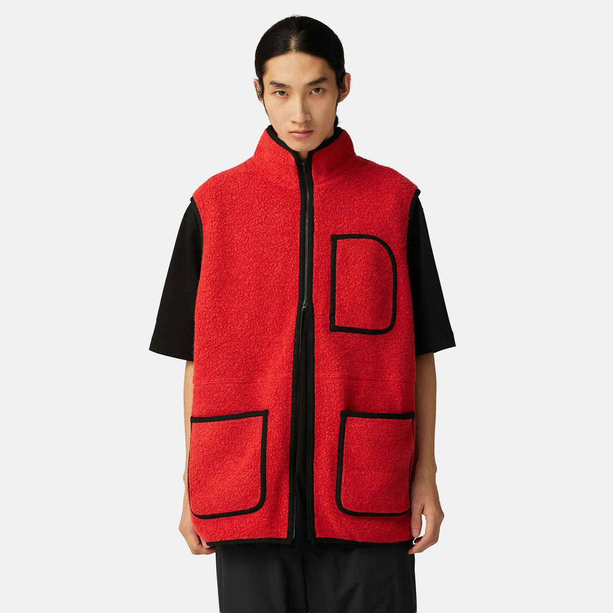 Recycled Wool Boa Vest | Orange