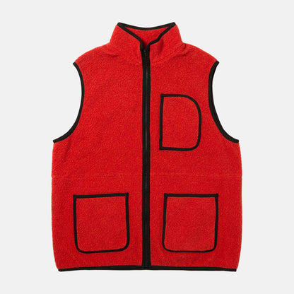 Recycled Wool Boa Vest | Orange