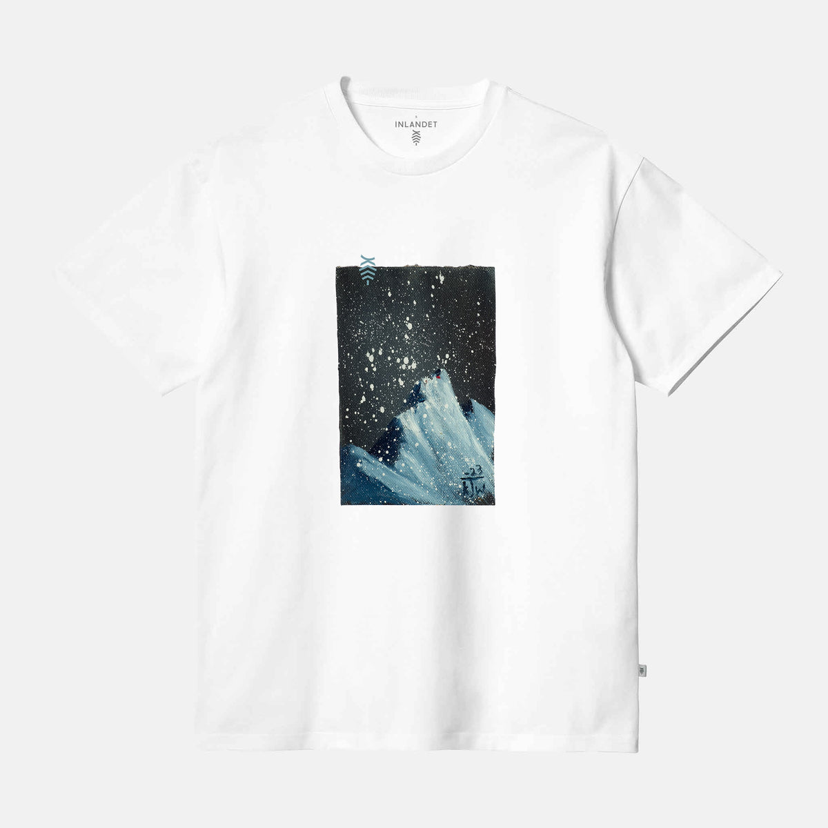 JW Färgstänkta Berg Regular Tee | Vit