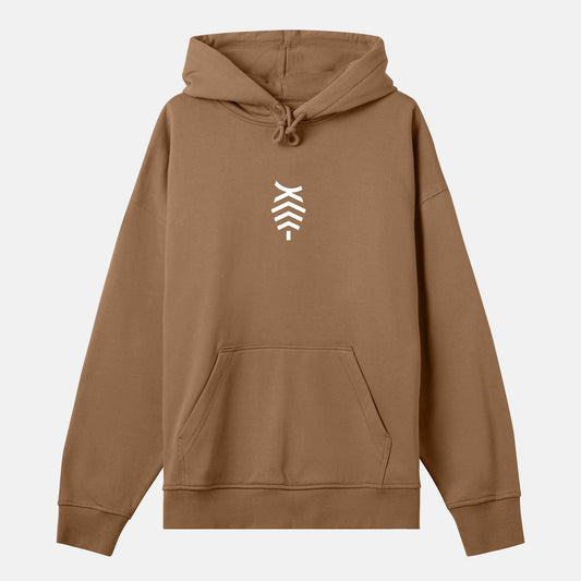 Vit Logo Boxy Hood | Brun