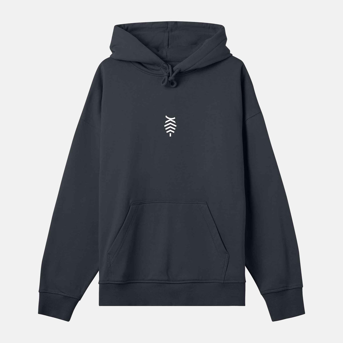 Vit Logo Boxy Hood | Svartgrå