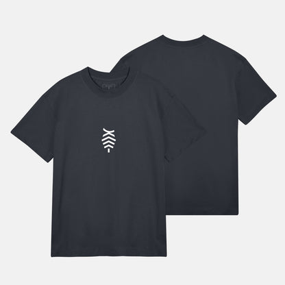 Vit Logo Boxy Tee | Svartgrå