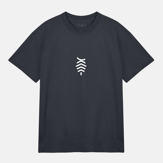 Vit Logo Boxy Tee | Svartgrå