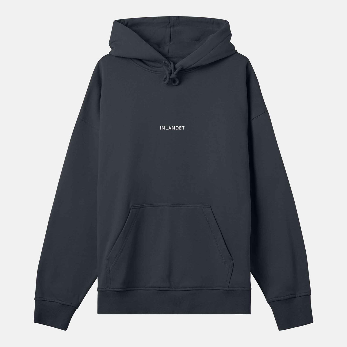 Vitt Logo Mönster Bak Boxy Hood | Svartgrå