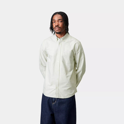 L/S C-Logo Shirt | Pale Olive / White