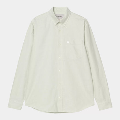 L/S C-Logo Shirt | Pale Olive / White