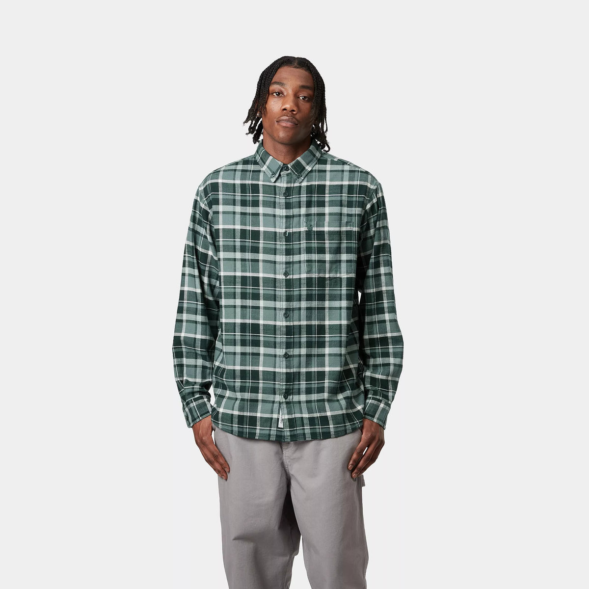 L/S Fendrick Shirt | Fendrick Check, Deep Lagoon