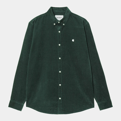 L/S Madison Fine Cord Shirt | Conifer / Wax