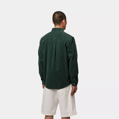 L/S Madison Fine Cord Shirt | Conifer / Wax