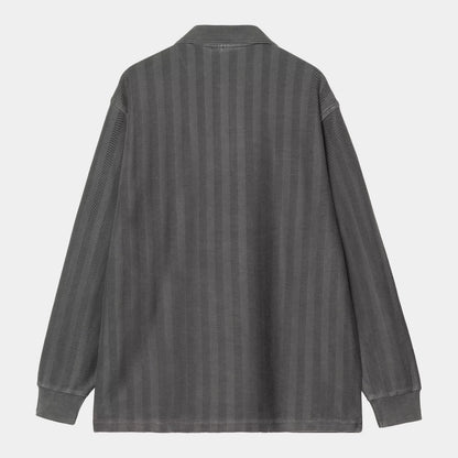 L/S Morrison Rugby Shirt | Black pigment garment dyed
