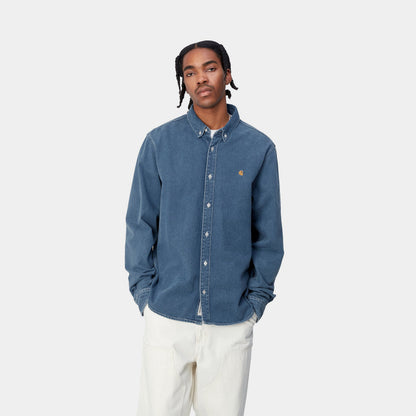 L/S Weldon Shirt | Blue (heavy stone wash)