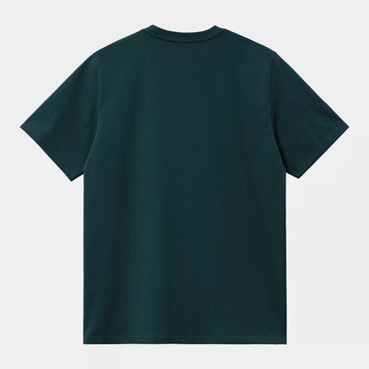S/S American Script T-Shirt | Deep Lagoon