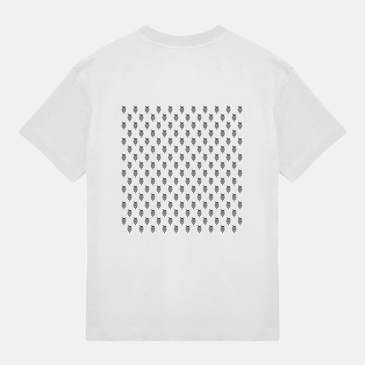 Svart Logo Mönster Bak Boxy Tee | Vit