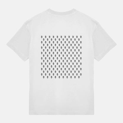 Svart Logo Mönster Bak Boxy Tee | Vit